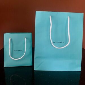 Tiffany & Co. Aqua Gift Bags with White Handles